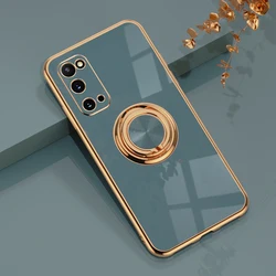 Sleek Plating Phone Cover with Magnetic Ring and Rotatable Stand for Galaxy S26+ (Gray)