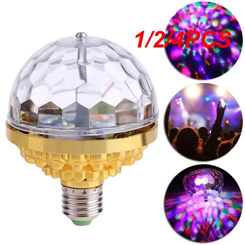 

1/2/4PCS Colorful Rotating Ball Light Disco Rotating Ball Bulb With Socket Ball RGB LED 6 Beads Stage Light For Family Room