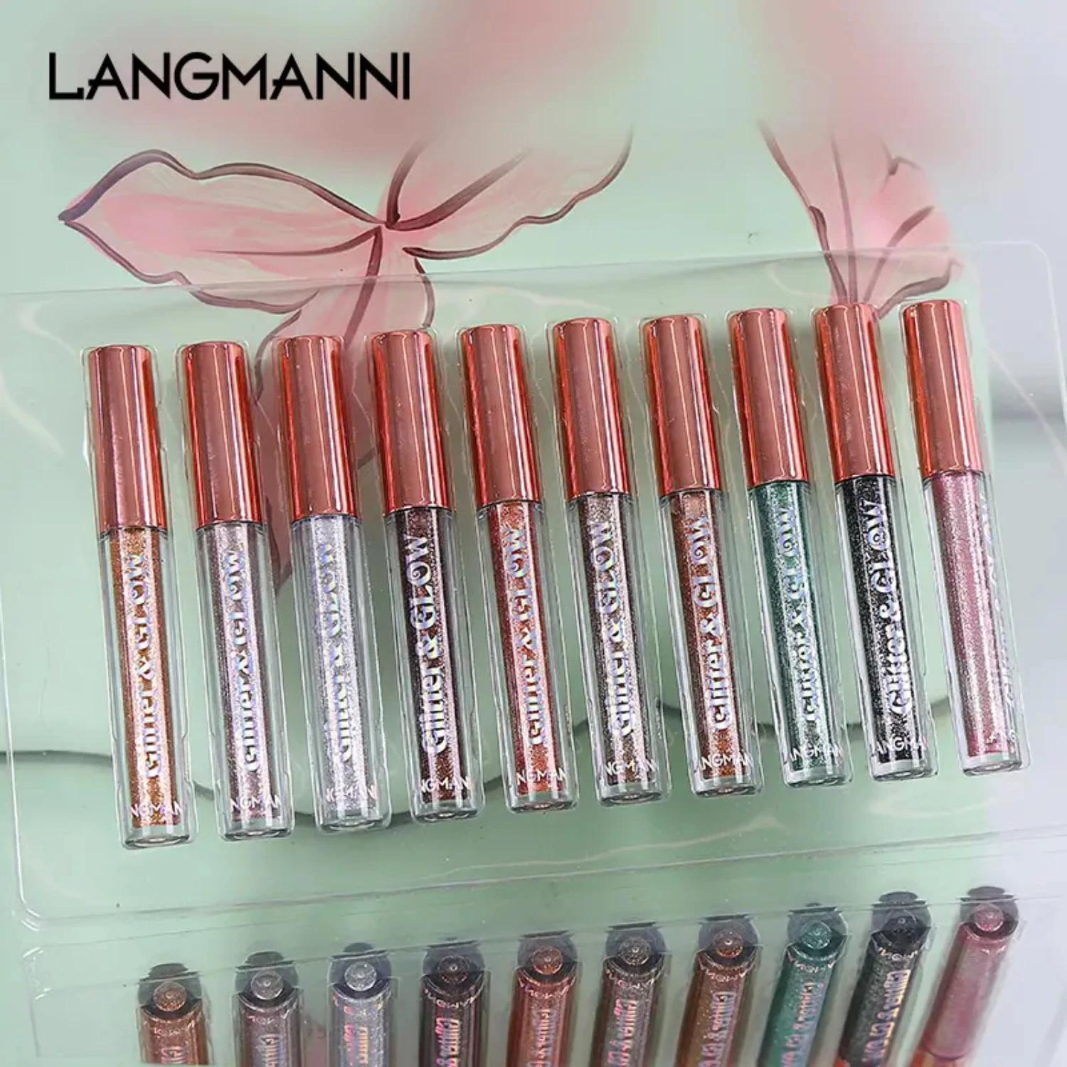 Set of 10 Sparkling Diamond Liquid Eyeshadows for a Glamorous Look 6