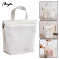 Mesh Makeup Toiletry Storage Bags Handbags Portable Travel Washing Body Shower Tools Organizer Hanging Cosmetic Organizer Pouch 2