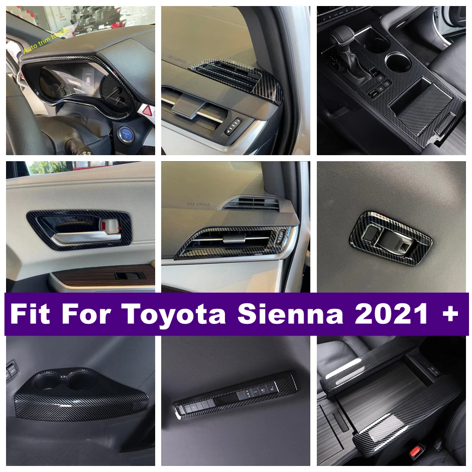 

Interior Modified Accessories Parts Pillar A Speake Lights Control Panel Dashboard Air AC Cover Trim For Toyota Sienna 2021-2023