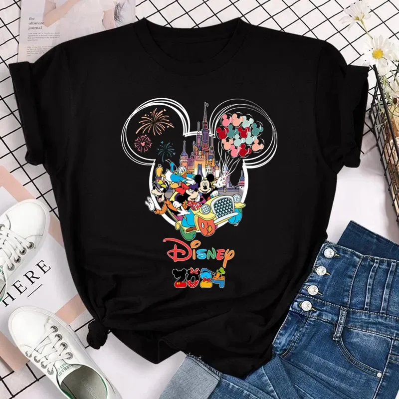 thumbnail image 1 of Camiseta de algodón con estampado de Mickey Minnie para niños, divertida camiseta de Disney Trip 2024, ropa para niñas Y2k, camisetas de manga corta de verano para bebés, ropa para niños, 1 of 5