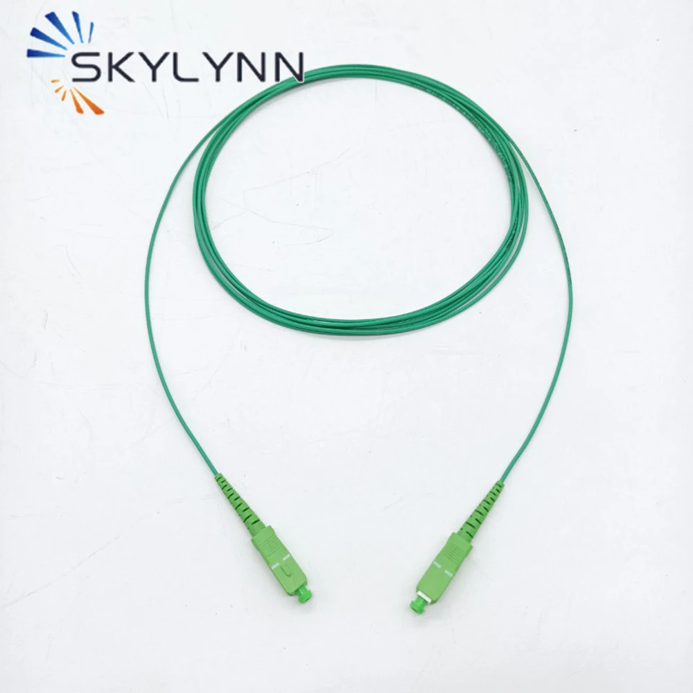 Fiber Optic Cable 100 PCS SC/APC-SC/APC Single Mode G657A2 Simplex Core 1.6mm Diameter Fiber Optic Patch Cord Green LSZH Jacket 3.5M
