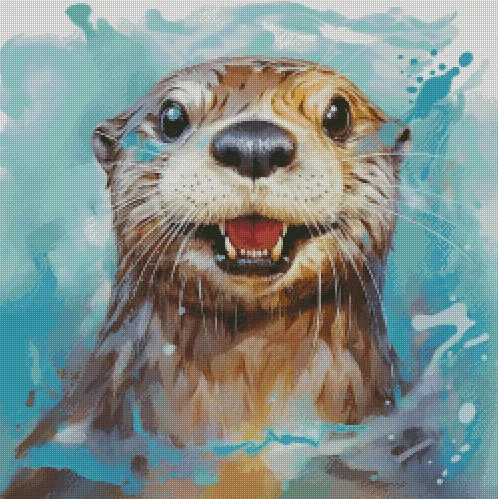 

Top Quality Beautiful Lovely Counted Cross Stitch Kit Gift Of The Eagle Feather Red Sky cute otter 55-55