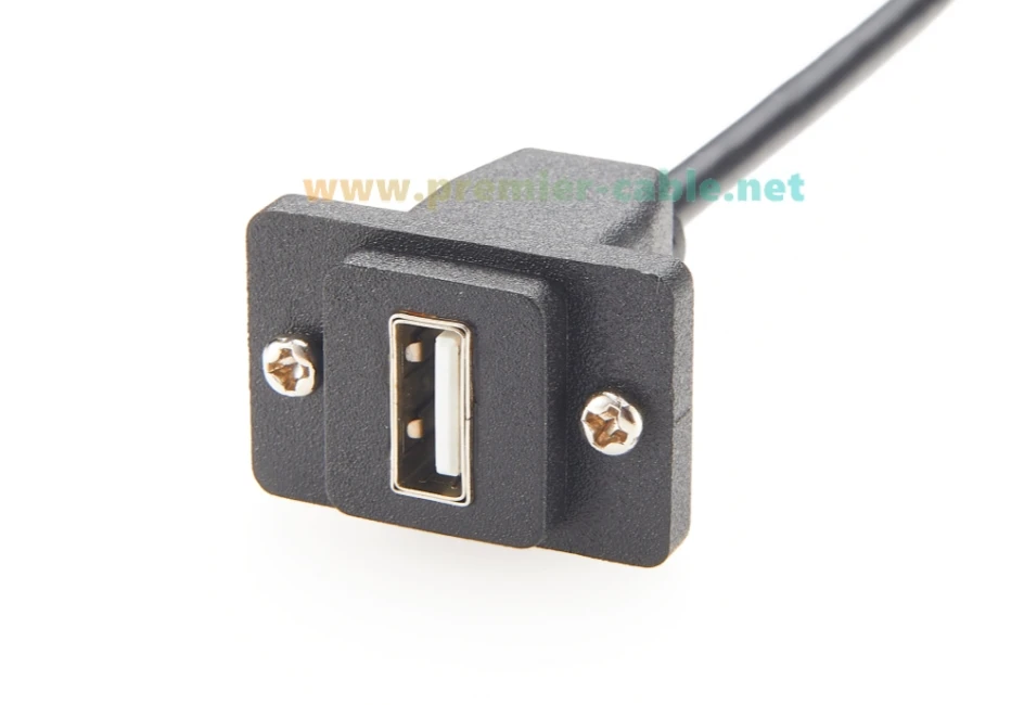 USB 2.0 Stecker auf Buchse Verlängerungskabel USB Typ A Schraubklemme Chassis-Einbau Durchgangsflansch-Kupplung Verlängerungskabel – Detail 7