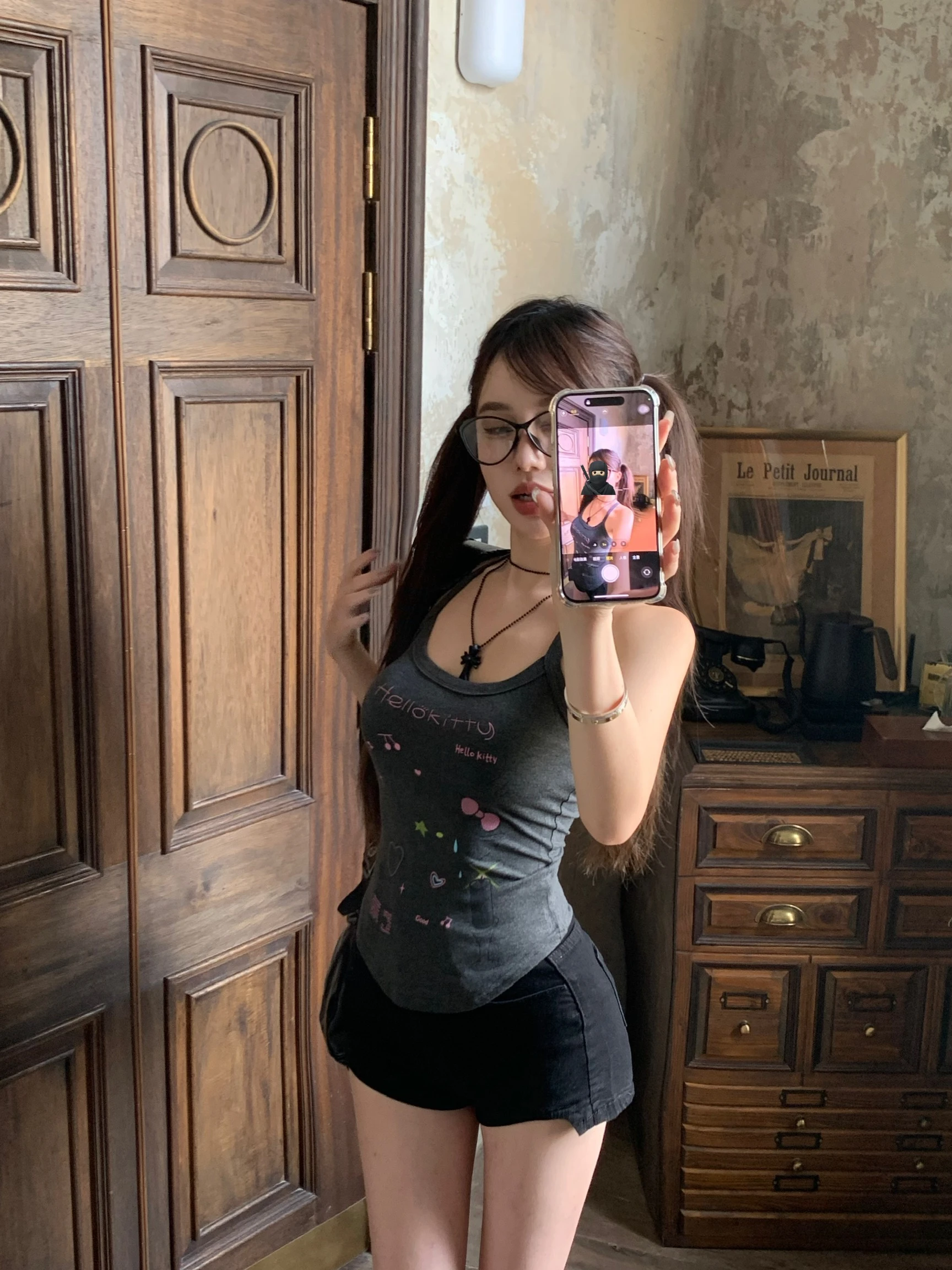 

2024 New Niche Printed Camisole Tank Women Summer Design Spice Girls Pure Lust Slim Inner Outer Top