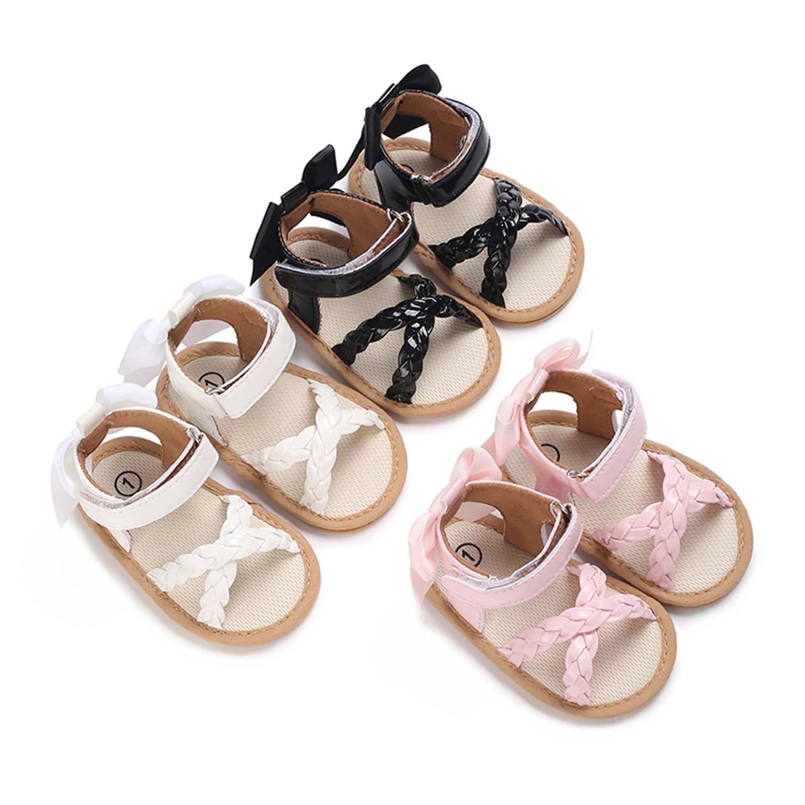 

Princess Baby Girl Sandals Flexible PU Leather Non-slip Bowknot Summer Flats Lovely Toddler Clogs Shoes Baby Casual Shoes