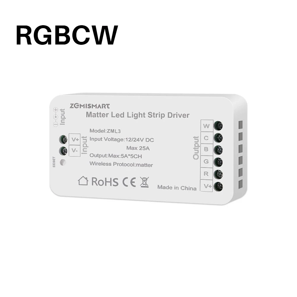 Matter Wifi LED strip light controller RGB CW for google home/for alexa control support