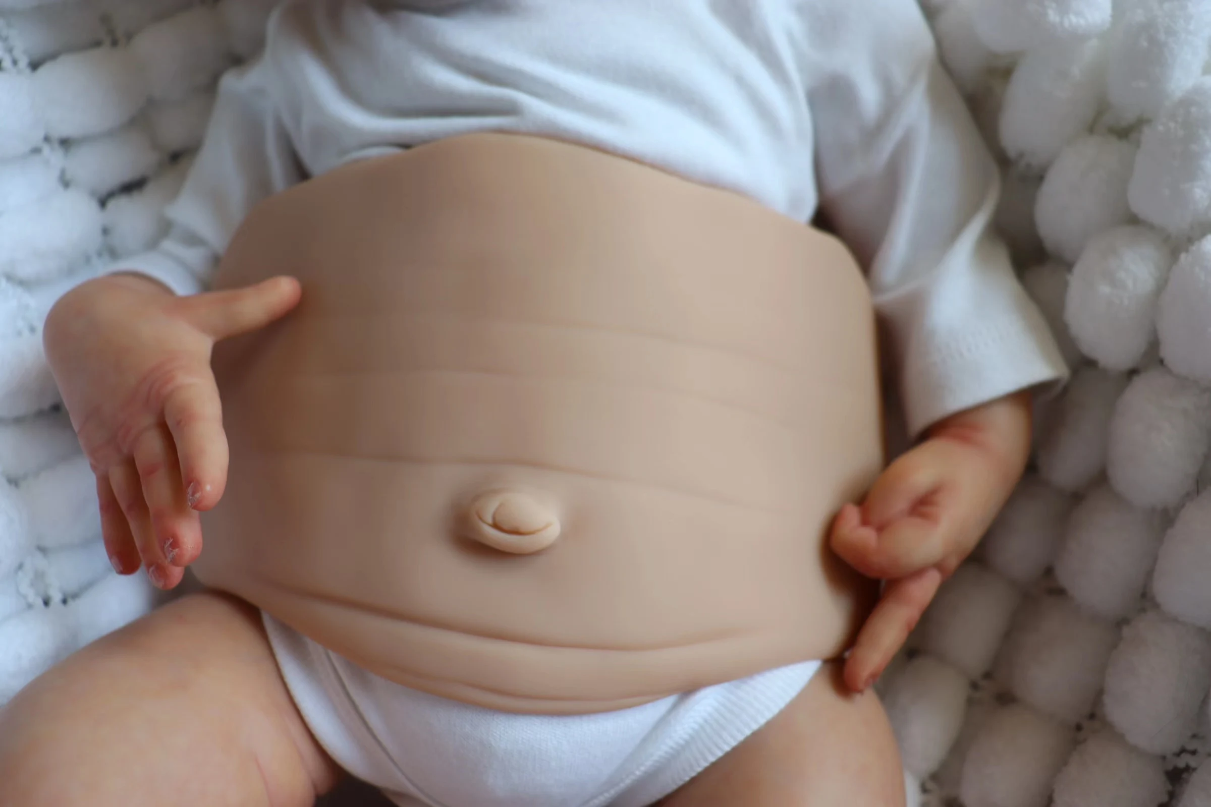 FBBD 18-24inch Reborn Baby Vinyl Belly Plate Soft Touch LifeLike DIY Part Unpainted Reborn Doll Accessorries