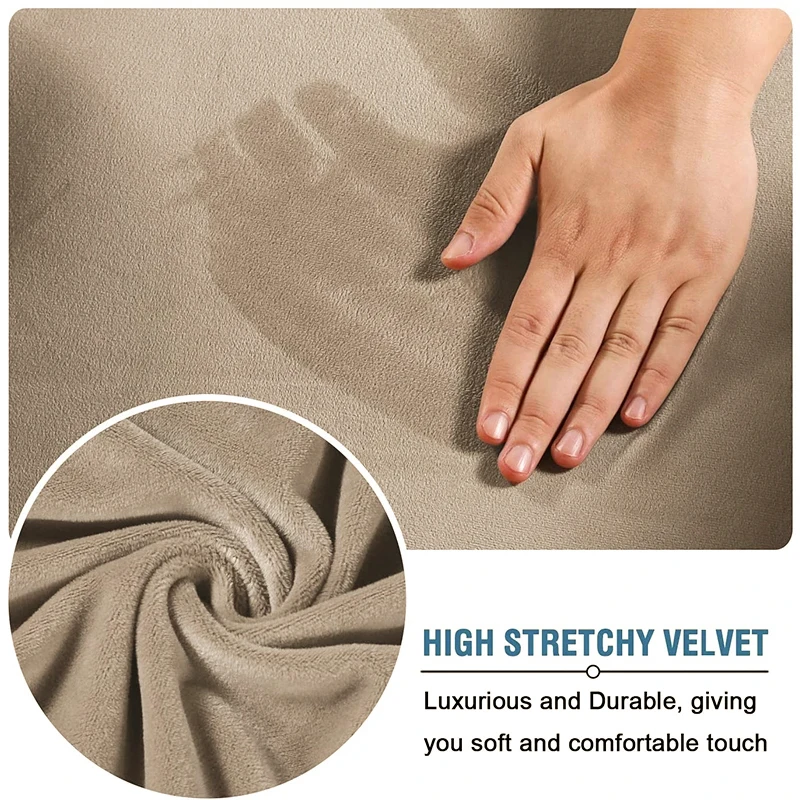 Velvet Sofa Cover Luxury L Shape Sofas Cover Plain Color Corner Sofa Covers Armchair Anti-dust Elastic Slipcover Pet Friendly 6