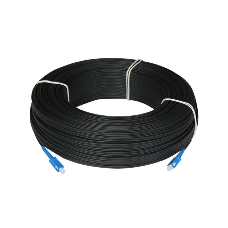 30m/80m/50m/100m Optical Fiber Outdoor Drop Cable  1 Core 3 Steel Patch Cord SC UPC/APC LC Single Mode  Simplex Jumper 5.0mm
