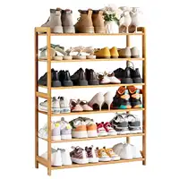 6-Tier Bamboo Wood Shoe Shelf Shoe Rack 18-24Pairs Utility Shoe Storage Organizer Shelving for Entryway Bedroom Living Room Home 1