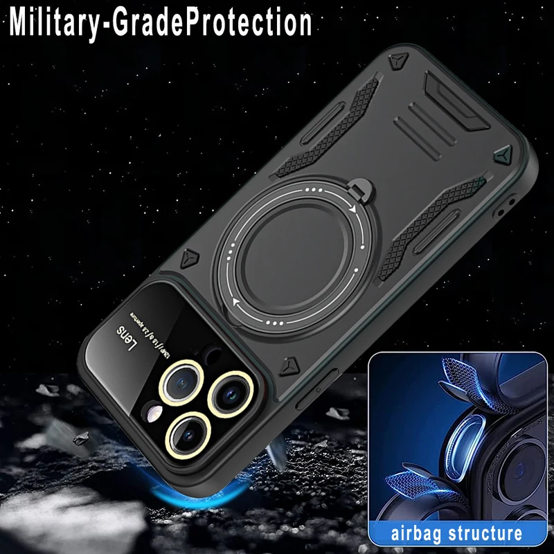 Bananq Magnetic Ring Stand Case For Motorola G84 G60 G53 G32 G22 4G G14 G13 E22 E22i E20 E13 Wireless Charging Phone_voghion.com