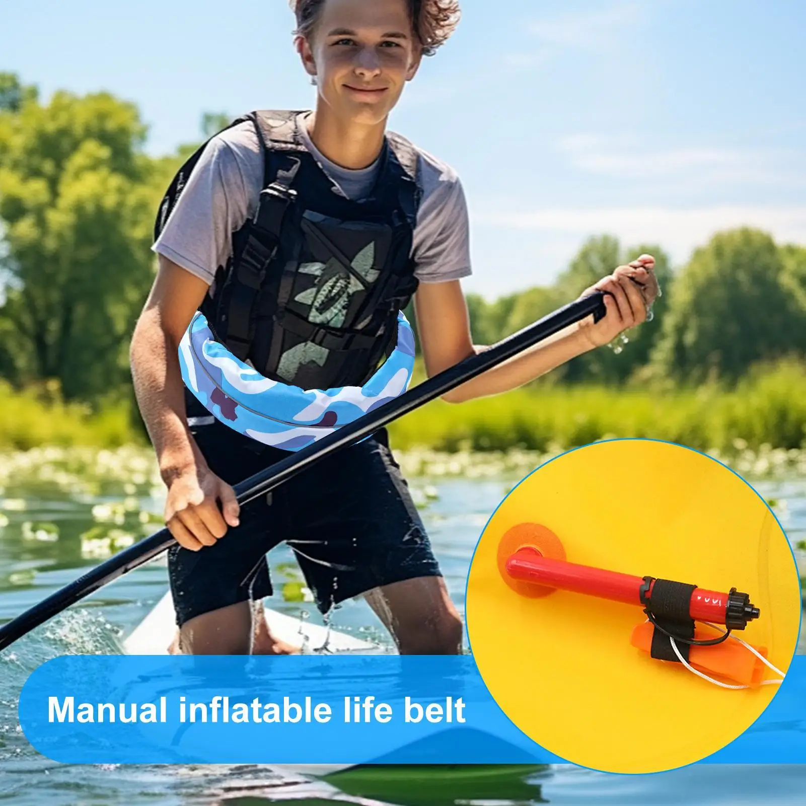 Life Belts For Paddleboarding Inflating Belt Pack For Kayaking Reusable Safety Accessories For Kayaking Boating Surfing