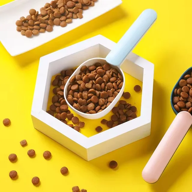 Pet Food Scoop With Clip Handle Multi - Purpose Pet Supplies Food Spoon Dog Cat Food Shovel Portable Thickened ABS Pet Scoop 3