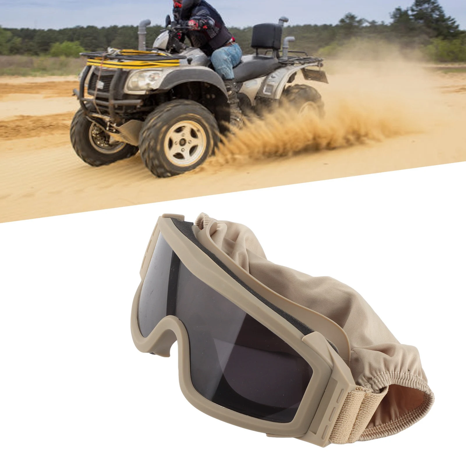 Desert Locust Goggles Desert Locust Glasses Windproof Sand Proof Outdoor Goggles with 2 Lens Khaki Desert Locust Goggles