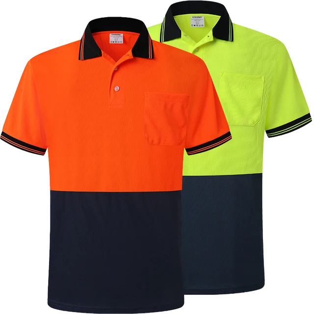 Two Tone Work Polo with Front Buttons