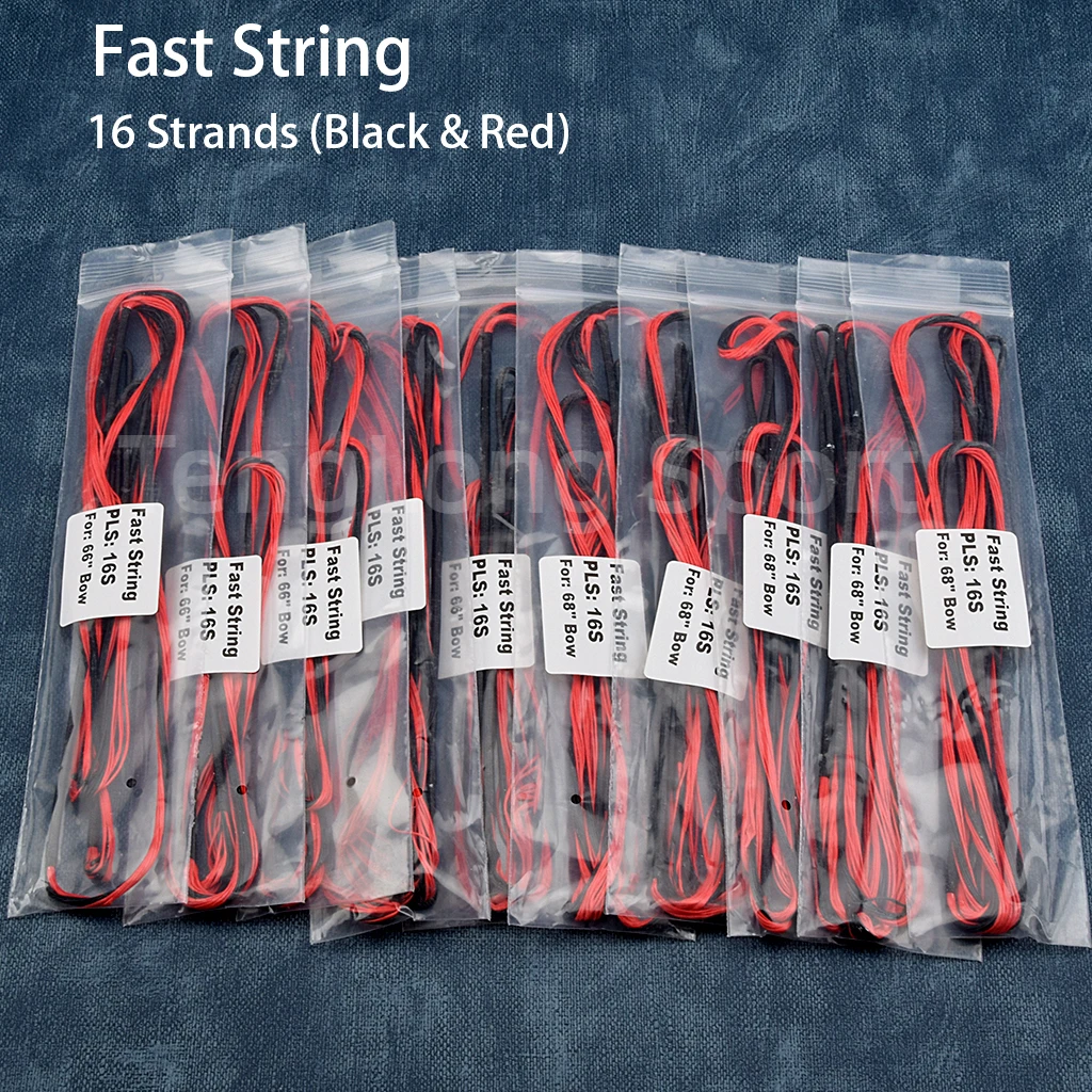Archery Bowstring Recurve Bow String 12/16 Strands 48-70in Black White Red For Recurve Bow Long Bow Traditional Bow 4