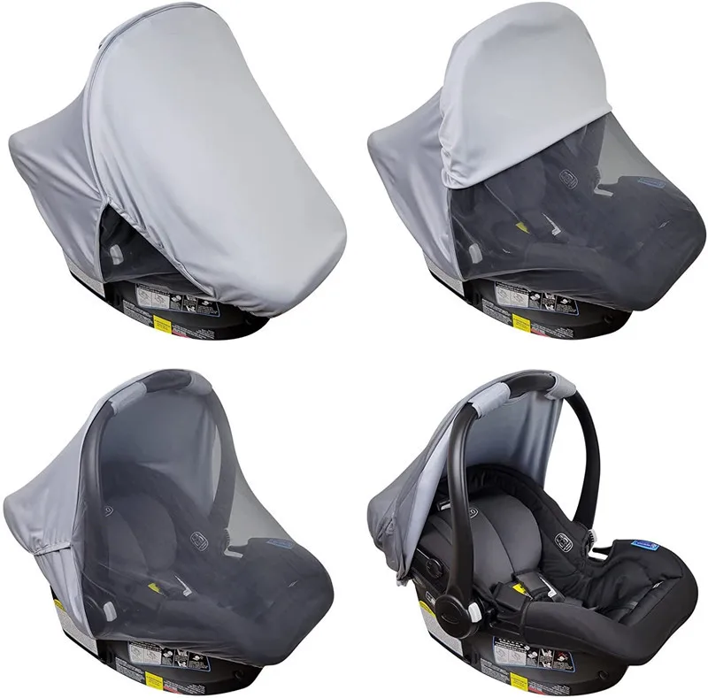 baby stroller accessories and scooter hybrid	 Baby Car Seat Cover with Sunshade Open Window Breathable Mesh Protect Baby from Mosquitoes and Sun Windproof Stroller Accessory baby stroller accessories box