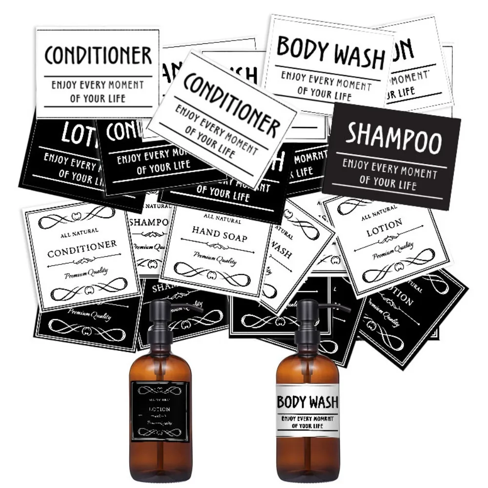 6Pcs Waterproof Soap Dispenser Stickers Bottle Label Farmhouse Bathroom Kitchen Hand Soap Shampoo Lotion Conditioner Labels