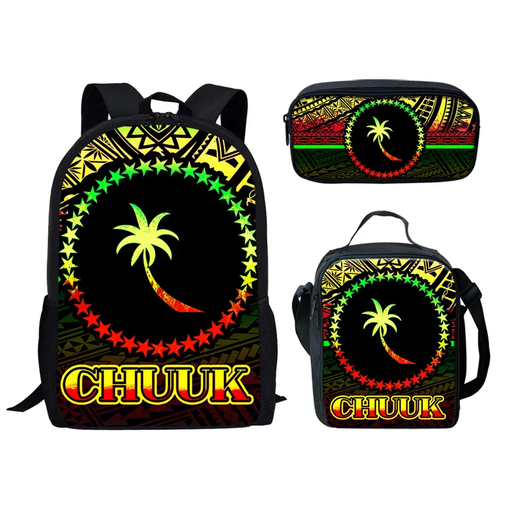 

Chuuk Tribal Polynesian School Backpack for Teenagers Girls Boys Children Kids Primary Students School Bags 3pcs/set Book Bag