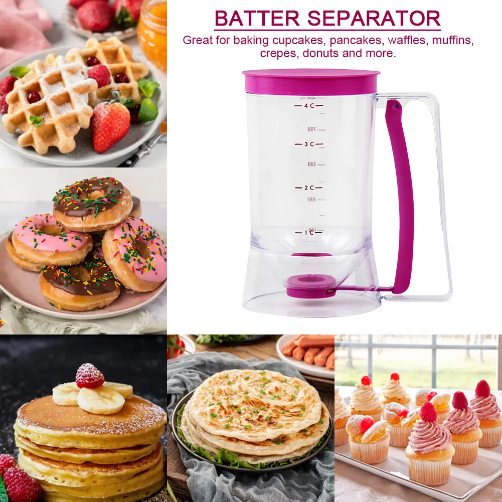 Cupcake Dispenser 900ml Batter Flour Dough Dispenser for Biscuit Muffins Cupcake Scoop Cream Hopper Paste for Pancake batter dispenser