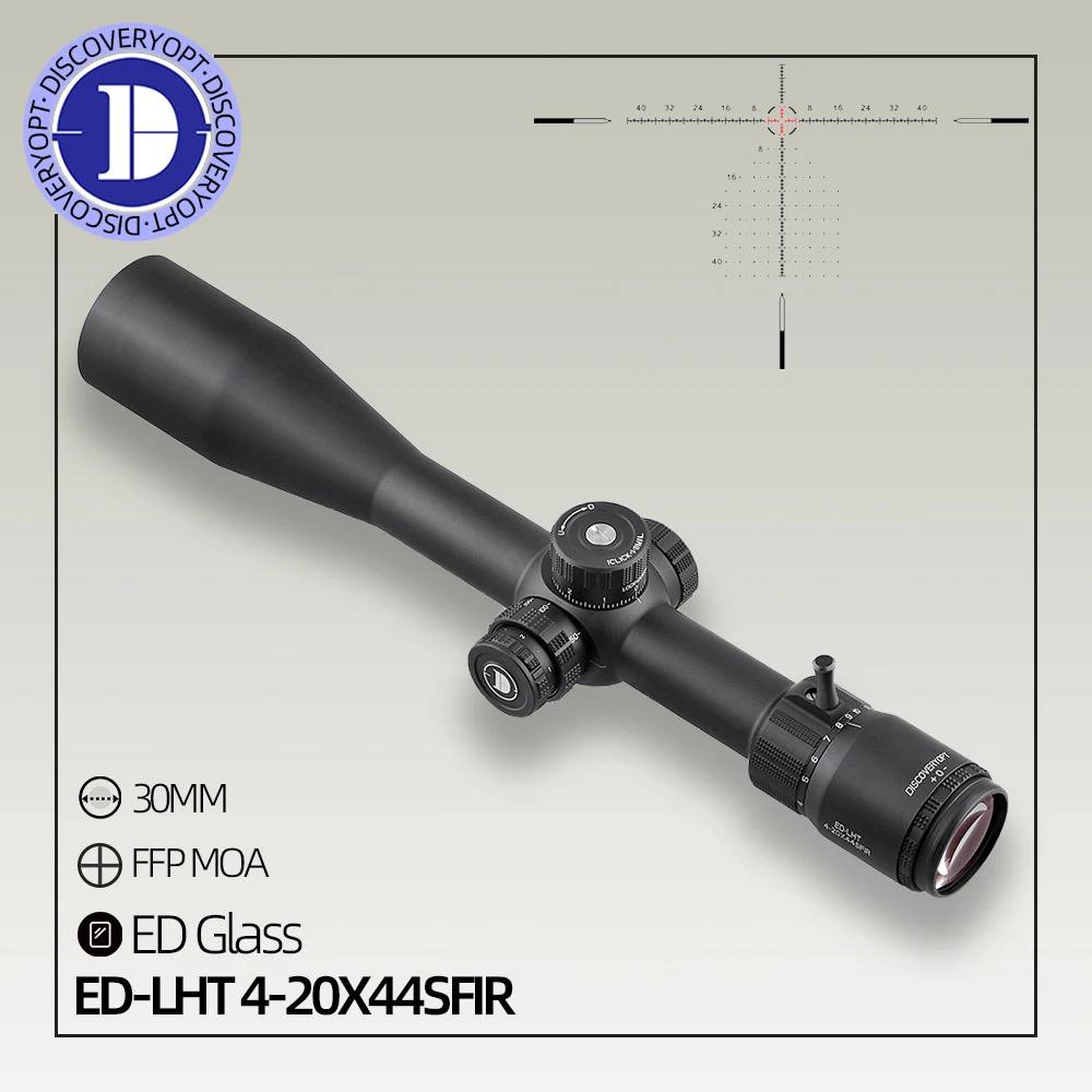 

Discoveryopt Optical Sight For Hunting Sporting Competition ED LHT 4-20X44SFIR MOA Rifle Scope For .50BMG Tactical RifleScope