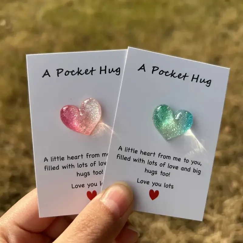 Cute little heart pocket hug decorated pocket hug with encouragement card special birthday wedding party Valentine's