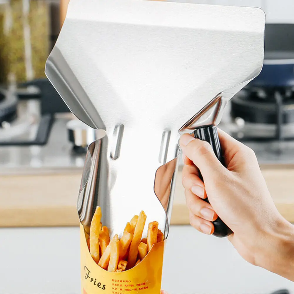 

Stainless Steel Potato Chip Shovel Duck Beak French Fry Spoon Handle Snack Pastry Packaging Tool Kitchen Utensil New 2023