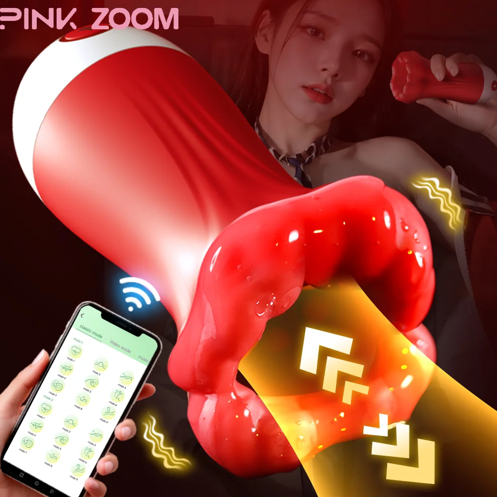 Deep Throat Blowjob Male Masturbator APP control Vibrating Oral Sex Pussy Vagina Stimulation Adult Sex Toys masturbators for Men male masturbator cup male masturbator male masturbation aid