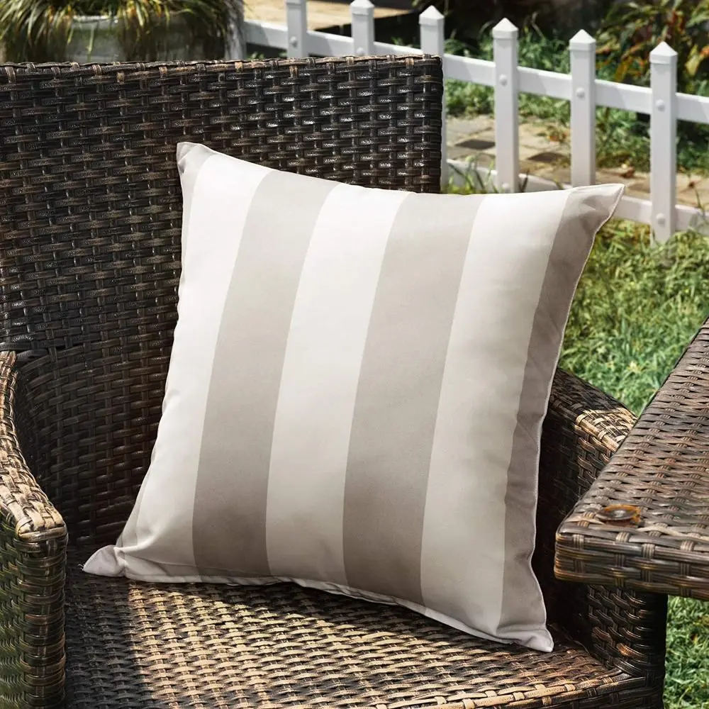 Colorful Waterproof Outdoor Cushion Cover Durable Striped Pillow Cover Modern Pillow Case Sofa