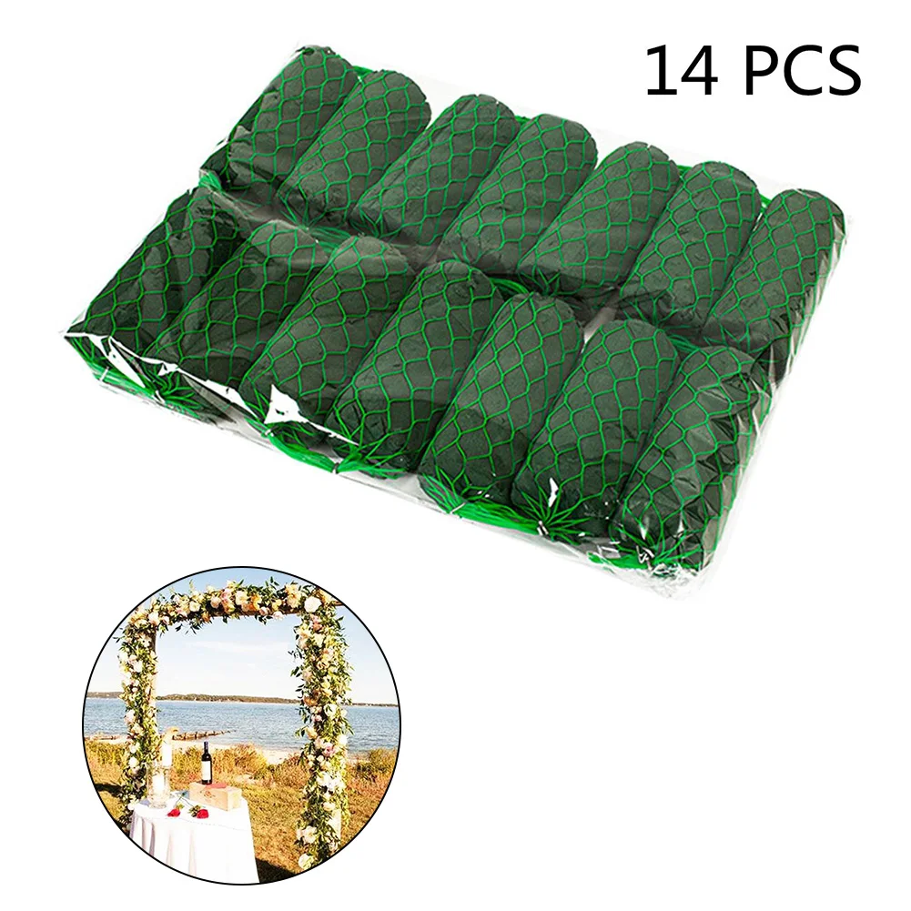 14pcs Floral Foam Netted Garland Floristry Wedding Crafts Floral Arch Foam Blocks Garden Diy