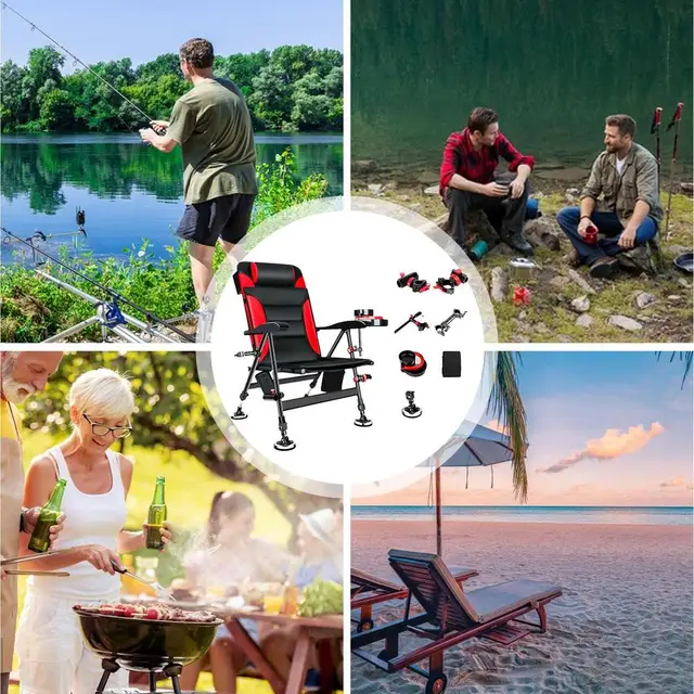 walmart fishing chair with rod holder EVER ADVANCED and Cooler, All Terrain Ice Fishing Chair with Adjustable Feet, Mesh Back Folding Camping Chair with Shoulder Strap, Heavy Duty Supports 350LBS : Sports built in cooler and storage bags forfishing supplies on both sides of your chair Rod Holder Fishing Director Chair