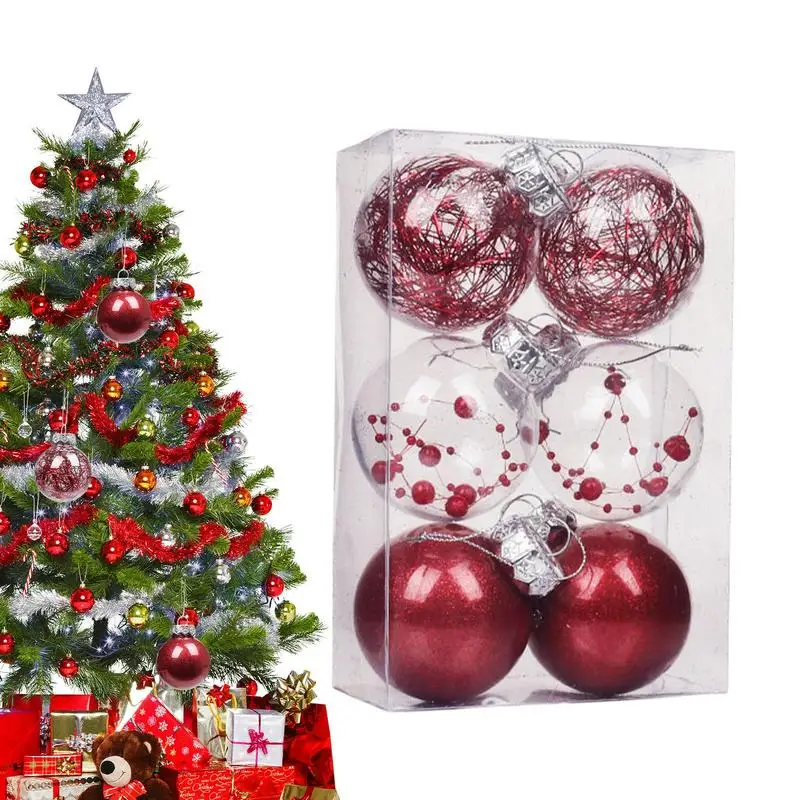 

6 шт./коробка, декоративные рождественские шары