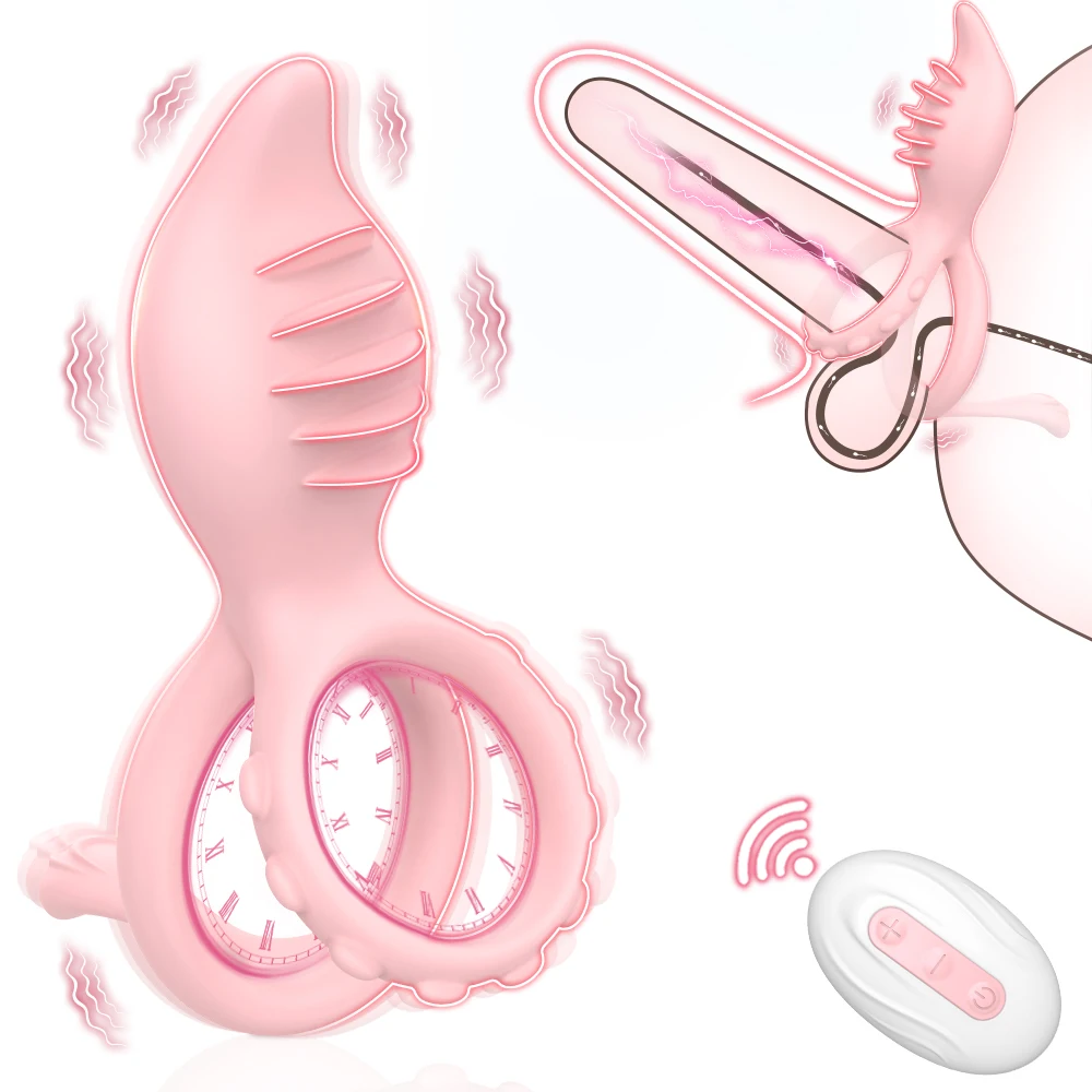 Penisring Ejakulation Vibrator für Männer Klitoris Stimulation Cockring Verzögerung Penisverlängerung Fernbedienung Sexspielzeug für Paare 1