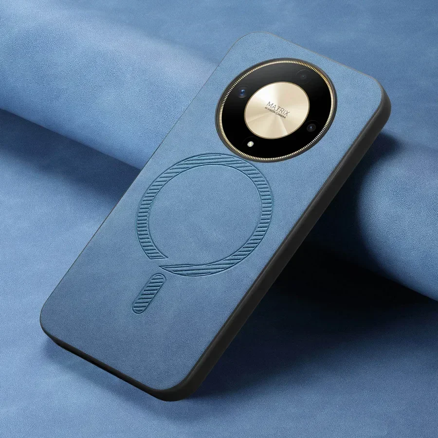 Luxury Leather Magnetic Smart Case for Wireless Charging - For Honor