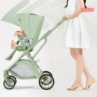 Poussette bébé portable pliable bidirectionnelle multifonction légère avec sac de maman poussette bébé à quatre roues 5