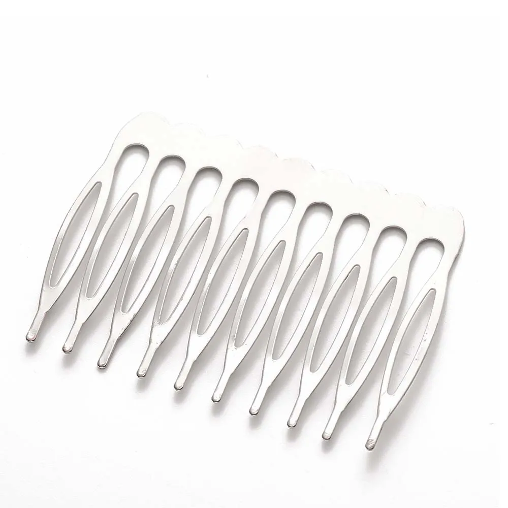 10 Stück Haarseitenkämme Clip Metalldraht für DIY Hochzeit Brautschleier Frauen Mädchen Dekorativer Brötchenhalter Schmuckherstellung Zubehör – Detail 6