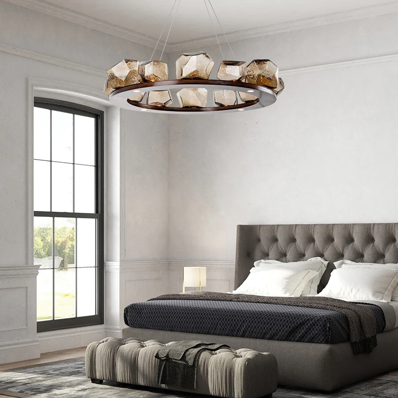 

Modern Glass Chandelier Luxury LED Hanging Lamps Decoration Interior Lighting for Designers Fixtures Lustre