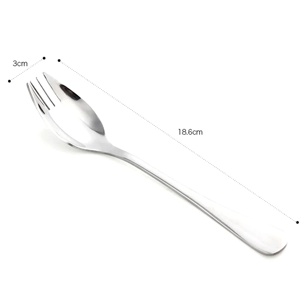 1/6 Pcs Stainless Steel Sporks Picnic Dual-purpose Spoon Instant Noodle Salad Flatware,camping cutlery,portable tableware,portable cutlery,titanium tableware