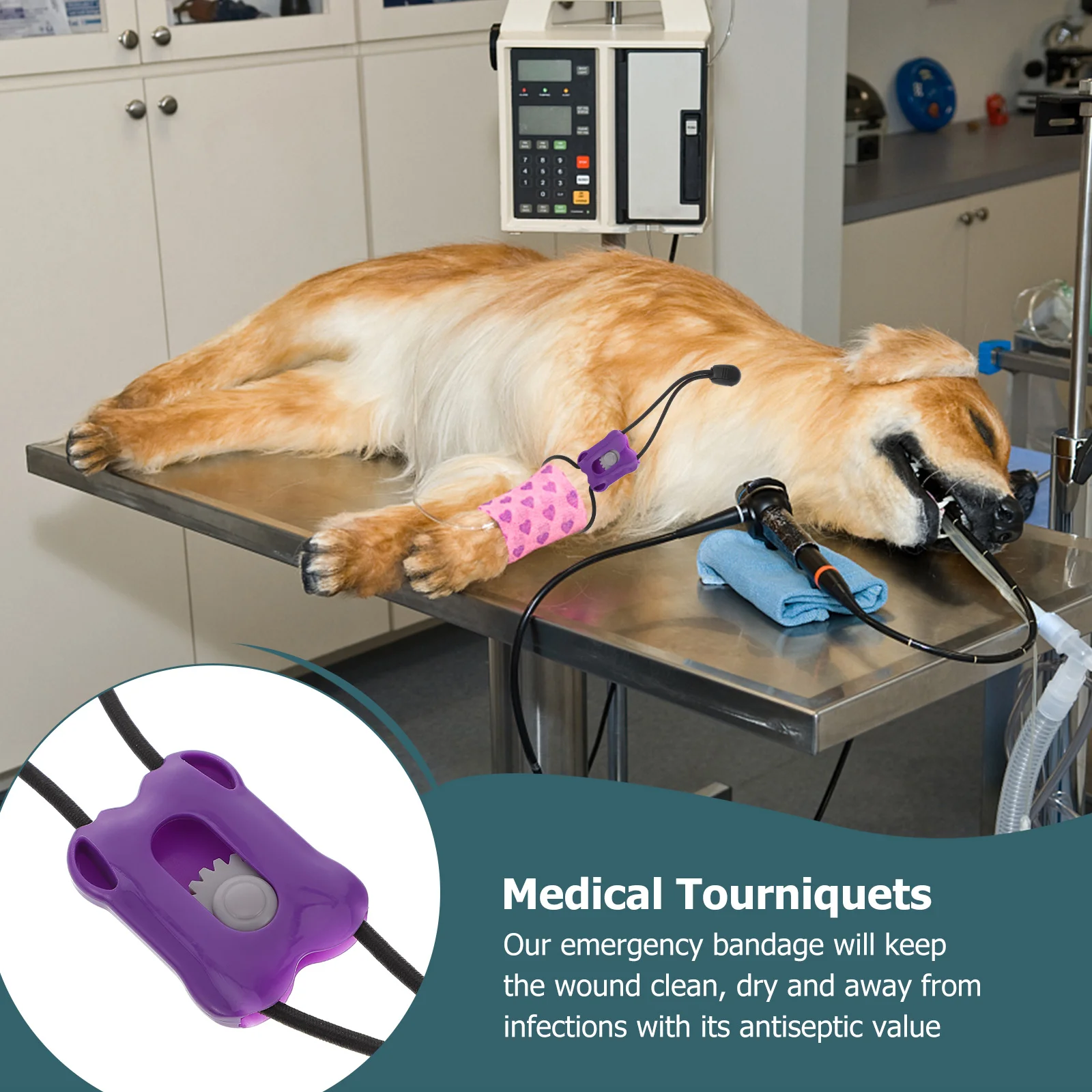 4pcs Professional Animal Tourniquet First aid Quick Slow Release Elastic Medical Essential Emergency Tourniquet for Pet Pet Tourniquet