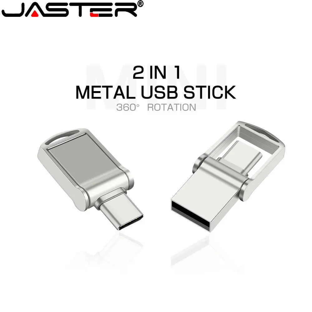 Jaster-mini Metal Usb Flash Drives tipo c Ultra Dual Stick Pen Drive Chaveiro Presente Business 128gb 64gb 32gb 16gb - Imagem 2