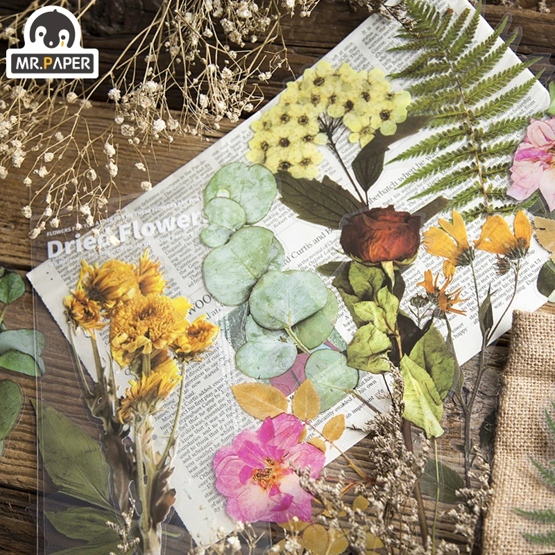 Mr.paper 8 Designs 6Pcs Weekend Flowers Deco Stickers Scrapbooking Styling Toy Deco Album DIY Stationery Stickers