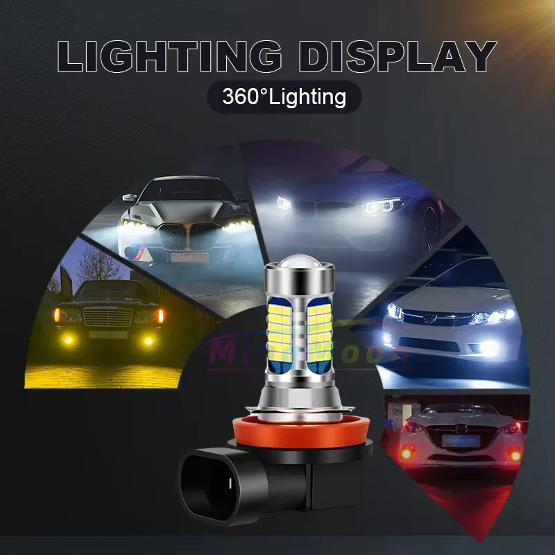 2PCS H11 LED 안개등 81SMD 6000K 슈퍼 브라이트 도요타 아우리스 액세서리 2013 2014 2015 2016 2017 2018 자동차 조명