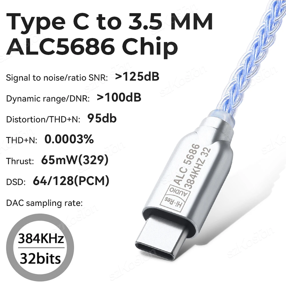 รูปสินค้า สายแปลงเสียง Type-C เป็น 3.5 มม. คุณภาพ HiFi