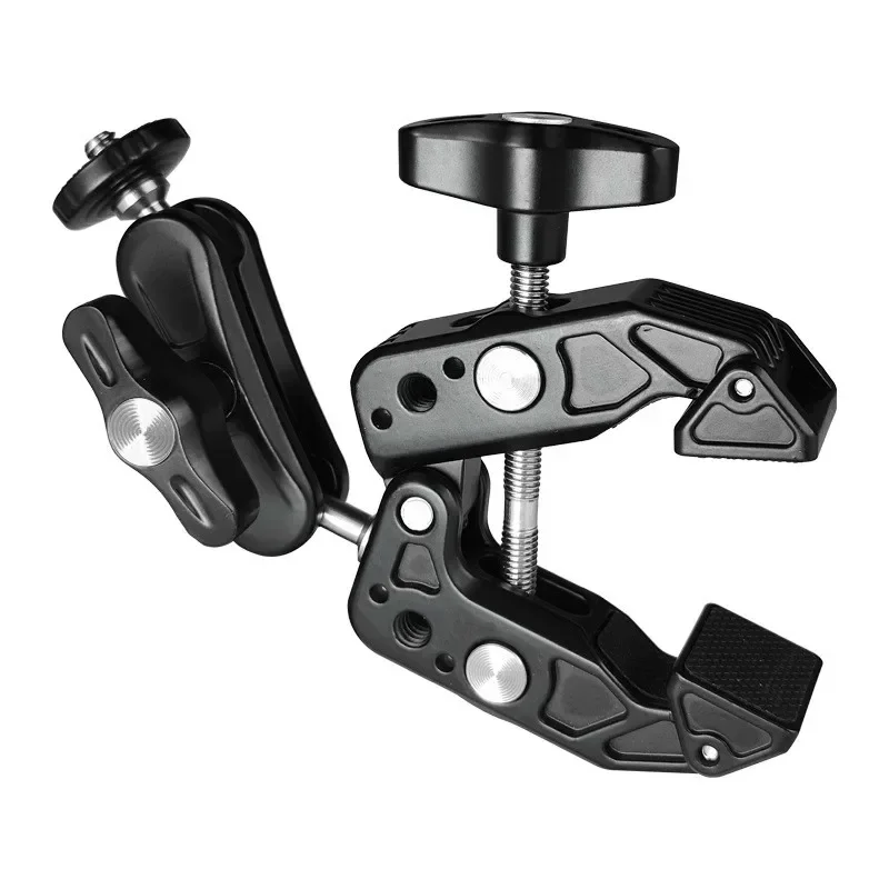 

Metal Super Clamp with 360° Ball Head Magic Arm Clamp with 1/4" 3/8" Hole for DSLR Camera Monitor LED Light Mic