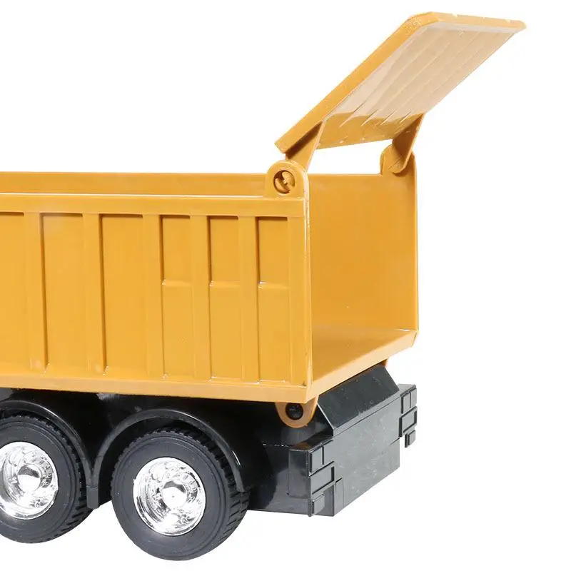 Rc Cars Dump Truck Vehicle Toys For Children Boys Xmas Birthday Gifts Yellow Color Transporter Engineering Model Beach Toys 5