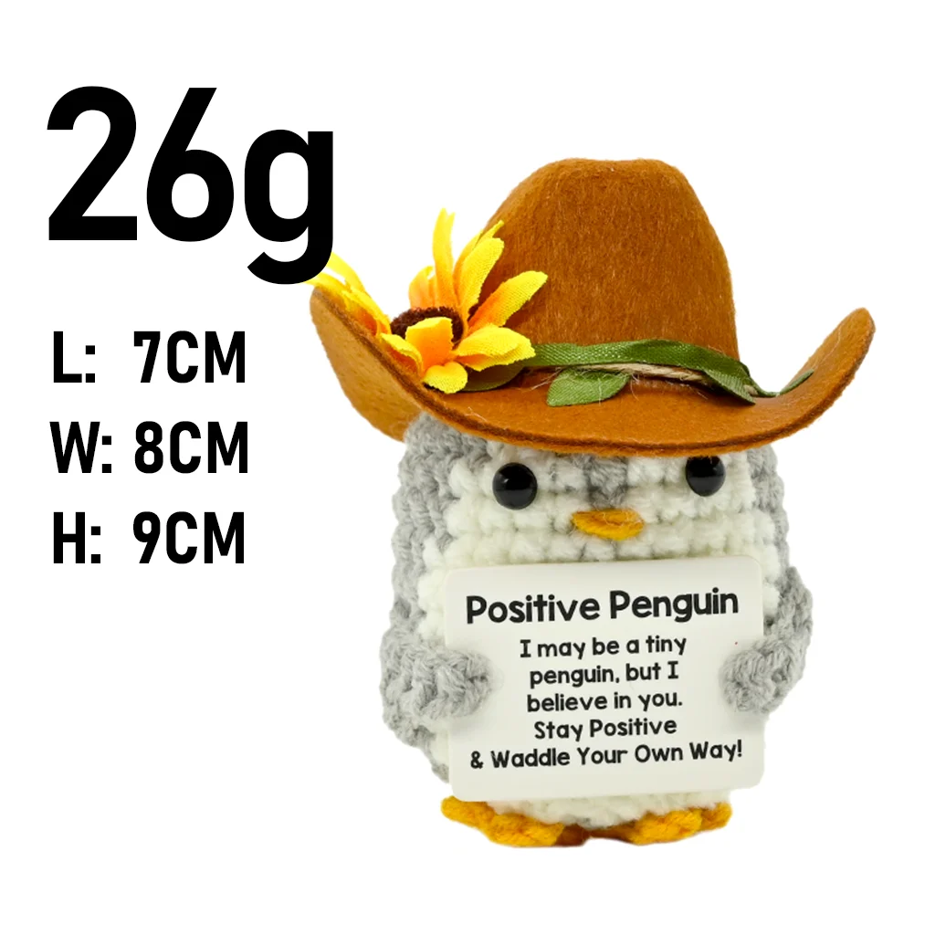 Handmade Positive Energy Cute Animal Woven Doll with Encouragement Card - Mini Desktop Decoration Gift