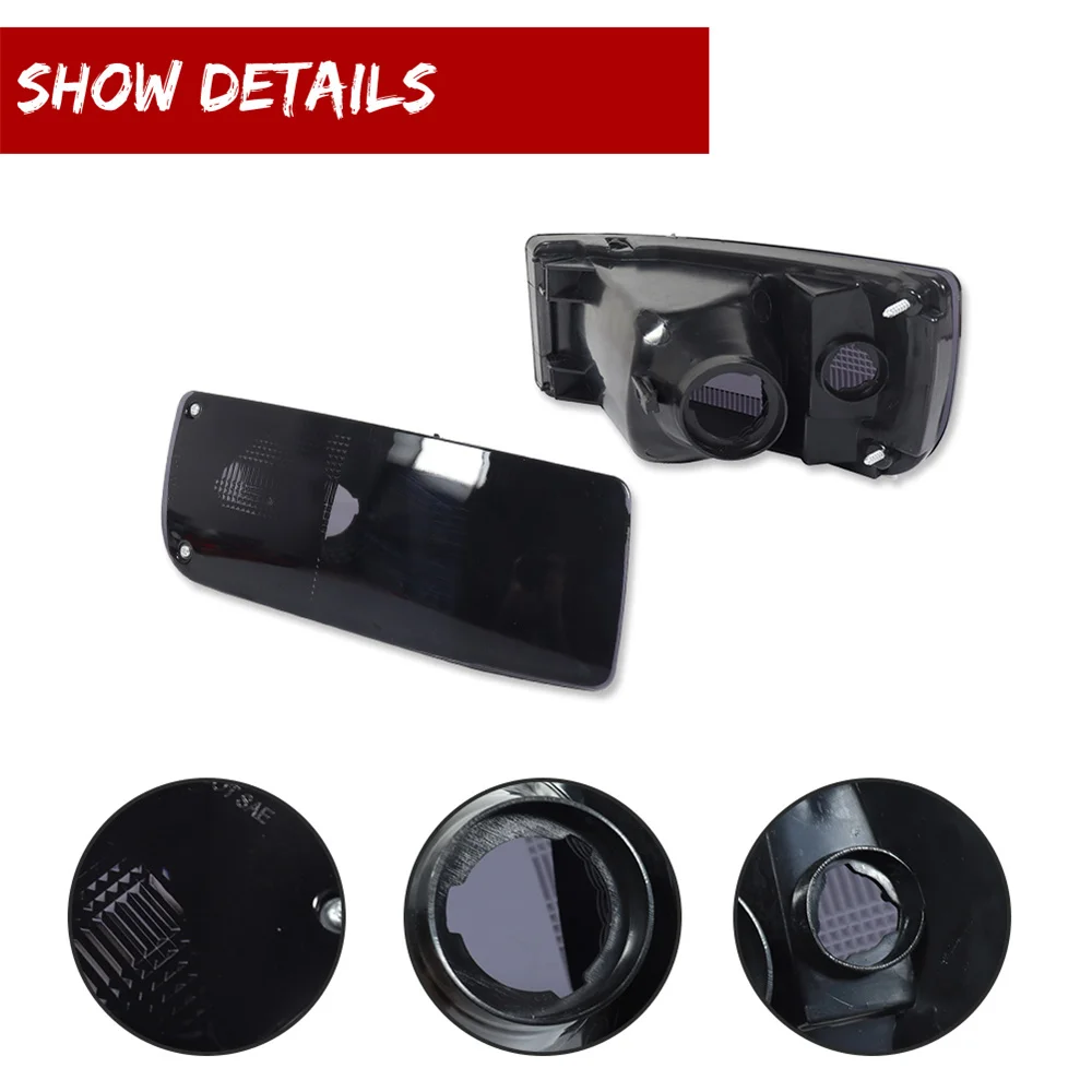 2PCS Smoked / Clear Lens Car Front Bumper Side Marker Turn
