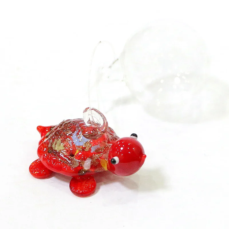 Floating Glass Marine Animal Trinkets Cute Mini Sea Turtle Figurine Charm Pendant Ornament for Aquarium Fish Tank Decor Supplies 2